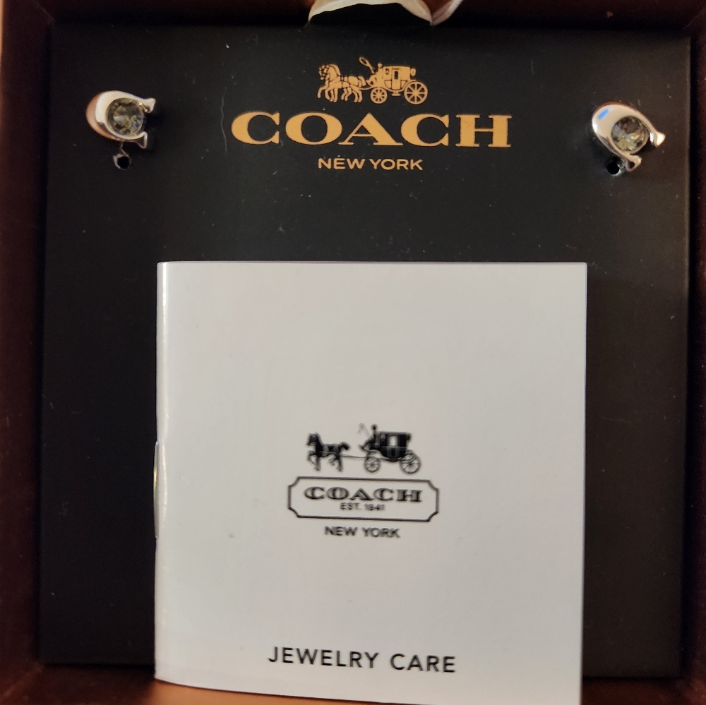 COACH SIGNATURE STONE STUD EARRINGS (NWT)